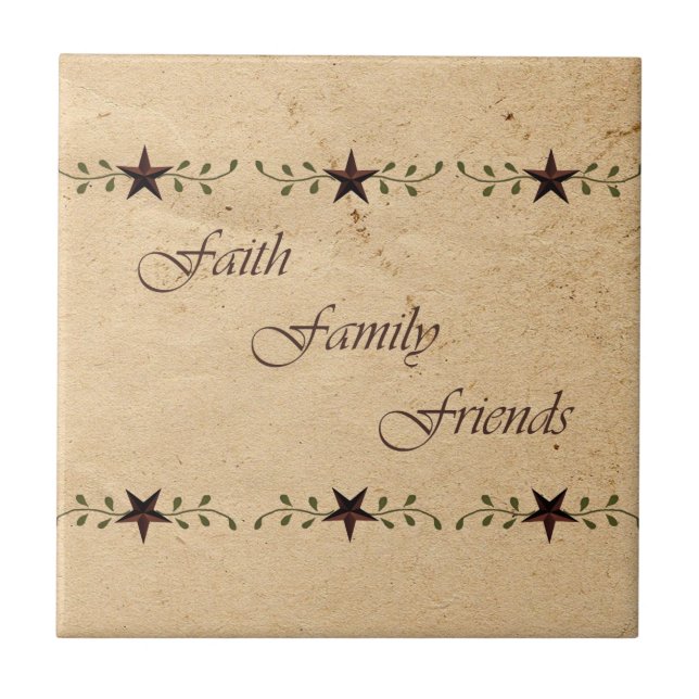 Faith Family Friends Star Tile Fliese (Vorderseite)
