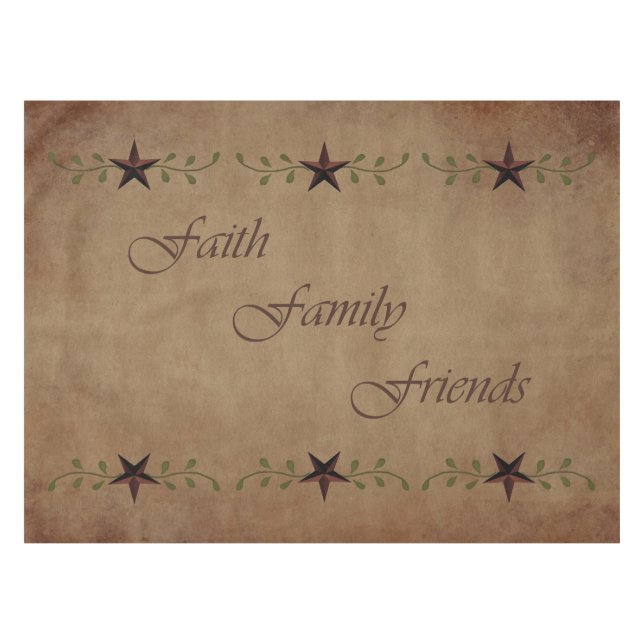 Faith Family Friends Tablecloth Tischdecke (Vorderseite (Horizontal))
