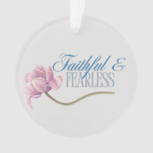 Faith & Fearless Typografy Design Throw Kissen