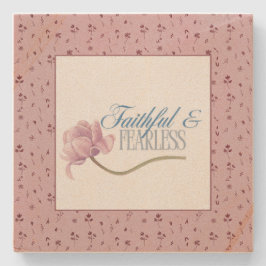 Faith & Fearless Typografy Design Throw Kissen Steinuntersetzer