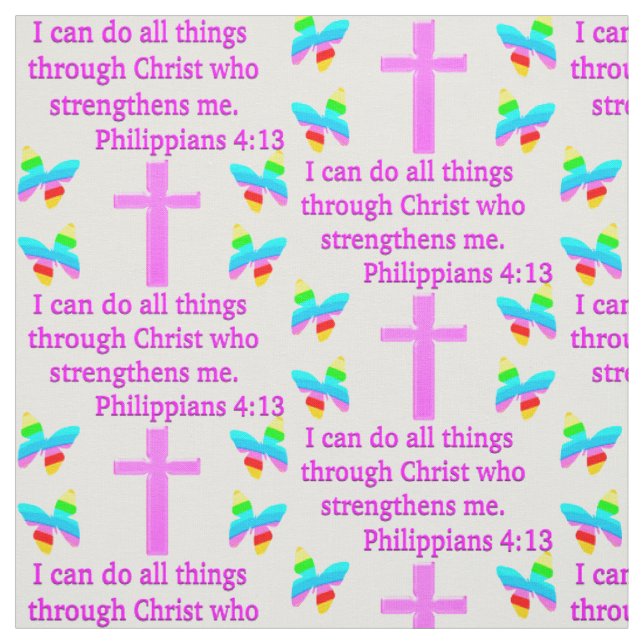 FAITH FILTED PHILIPPIANS 4:13 DESIGN STOFF (Muster)