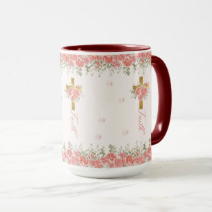 Faith Gift Floral Cross Tasse