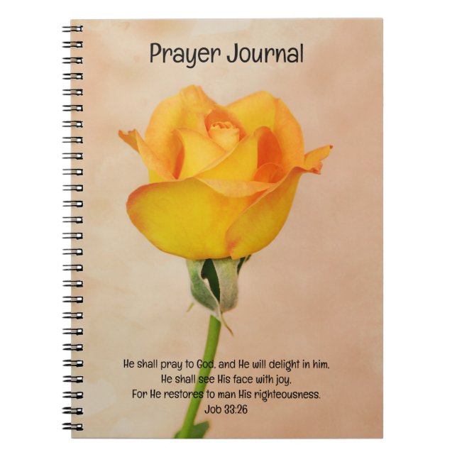 Faith Golden Orange Rose Art Prayer Journal (Devant)