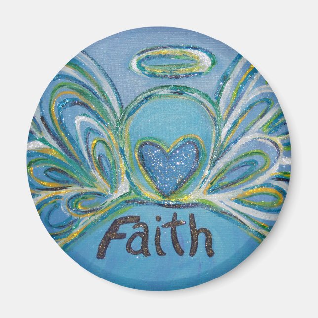 Faith Guardian Angel Word Custom Magnet (Vorne)
