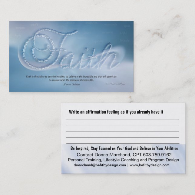Faith-Handout-Karte Visitenkarte (Vorne/Hinten)