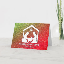 FAITH HOFFE LIEBE Glitzer Christlich Weihnachten