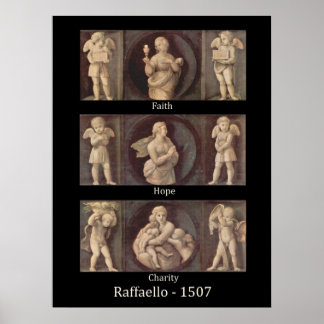 Faith Hope Charity par Raphael Poster Imprimer