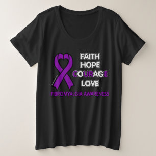 Faith Hope Courage Liebe...Fibro Große Größe T-Shirt