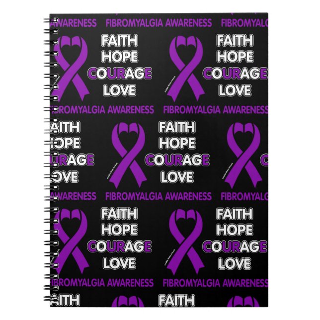 Faith Hope Courage Liebe...Fibro Notizblock (Vorderseite)