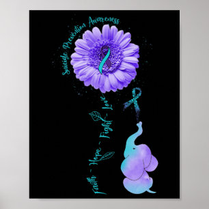 Faith Hope Fight Liebe Elephant Suicide Prevention Poster