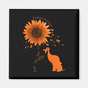 Faith Hope Fight Liebe Elephant Sunflower Leukemia Magnet