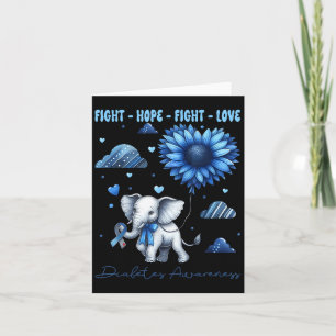 Faith Hope Fight Liebe Elephant Typ 1 Diabetes Awa Karte