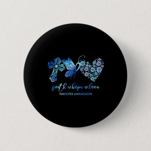 Faith Hope Fight Liebe Sonnenblumen Diabetes Bewus Button