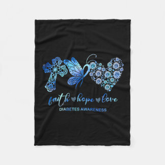 Faith Hope Fight Liebe Sonnenblumen Diabetes Bewus Fleecedecke