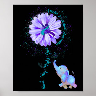 Faith Hope Fight Liebe Suicide Prevention Awarenes Poster