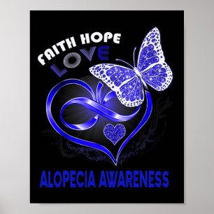 Faith Hope Liebe Alopecia Bewusstsein Herz Schmett Poster