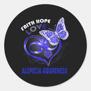 Faith Hope Liebe Alopecia Bewusstsein Herz Schmett Runder Aufkleber