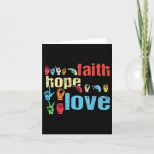 Faith Hope Liebe American Sign Language Christlich Karte