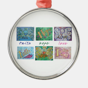 Faith Hope Liebe Angel Art Collage Ornament Pendan