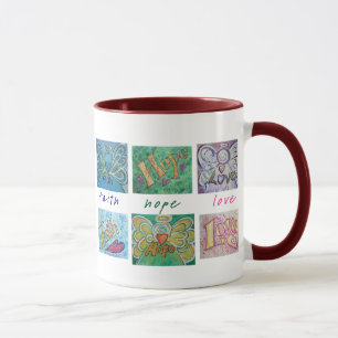 Faith Hope Liebe Angel Collage Tasse, Cup oder Ste Tasse