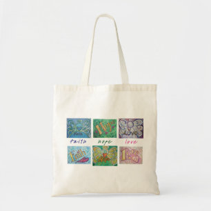 Faith Hope Liebe Angel Word Collage Toe Bag Tragetasche