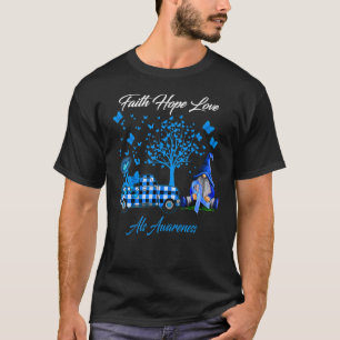 Faith Hope Liebe As Awareness Gnome Kariert T-Shirt