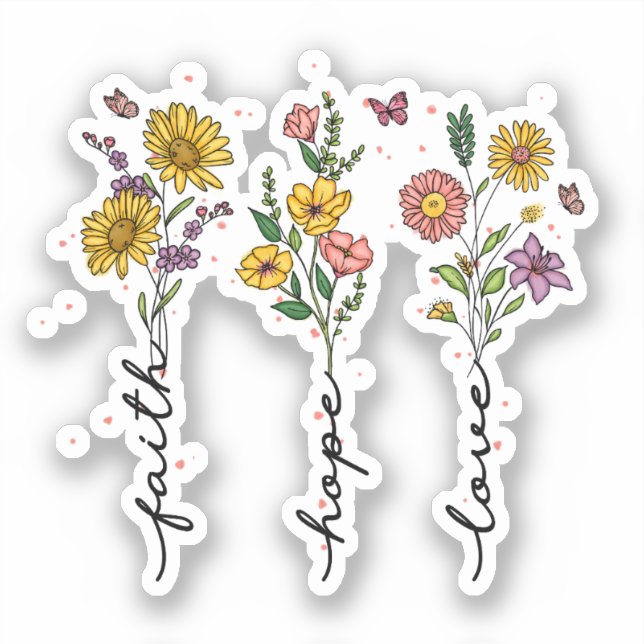 Faith-Hope-Liebe Aufkleber (Vorderseite)
