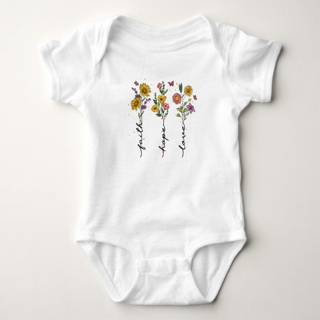 Faith-Hope-Liebe Baby Strampler (Vorderseite)
