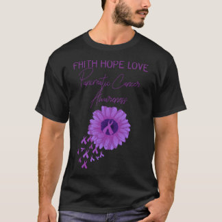 Faith Hope Liebe Bauchspeicheldrüsenkrebs Bewussts T-Shirt
