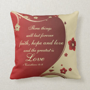 Faith Hope Liebe Bible Verse maßgeschneiderte Pill Kissen
