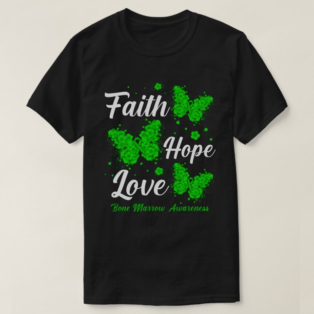 Faith Hope Liebe Bone Marrow Awareness Butterfly T-Shirt (Design vorne)