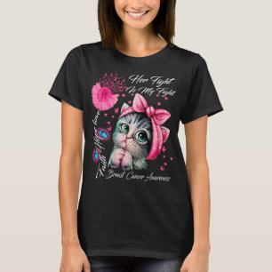 Faith Hope Liebe Breast Cancer Awareness Cat Blume T-Shirt