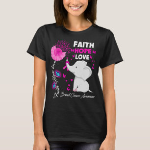 Faith Hope Liebe Breast Cancer Awareness Elefant T-Shirt
