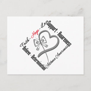 Faith Hope Liebe Butterfly - Asthma Bewusstsein Postkarte