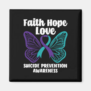 Faith Hope Liebe Butterfly Suicide Prevention Awar Magnet