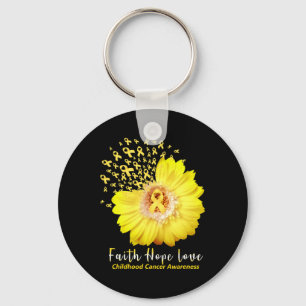 Faith Hope Liebe Childhood Cancer Awareness Ribbon Schlüsselanhänger