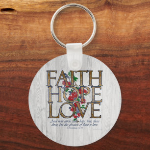 Faith Hope Liebe Christlich Bibel Verse Schlüsselanhänger