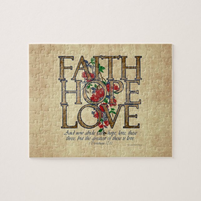 Faith Hope Liebe Christlich Bible Verse (Horizontal)