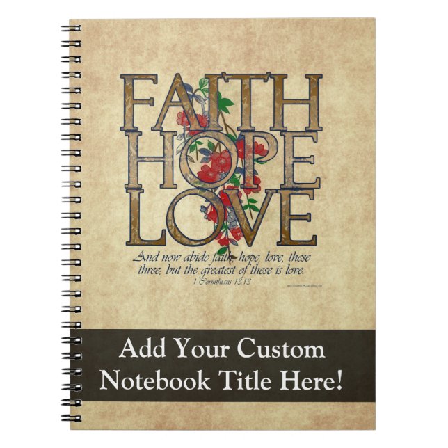 Faith Hope Liebe Christlich Bible Verse Notizblock (Vorderseite)