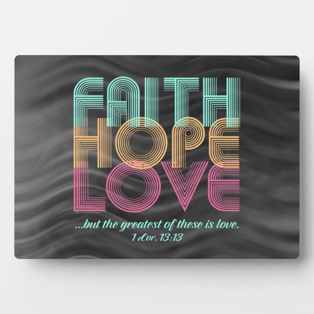 Faith Hope Liebe Christlich Bible Verse Retro Fotoplatte (Vorderseite)