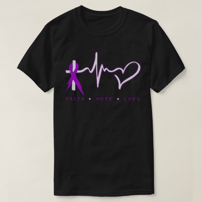 Faith Hope Liebe Christlich Peach Ribbon Krieger  T-Shirt (Design vorne)