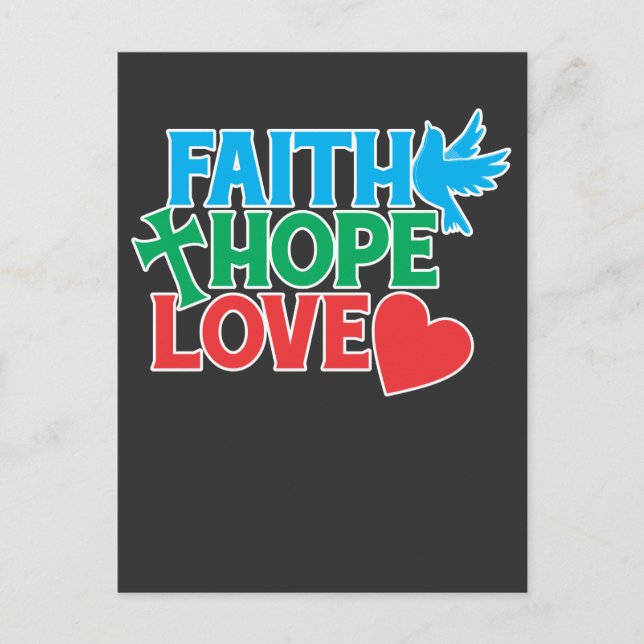 Faith Hope Liebe Christlich Religious Jesus Postkarte (Vorderseite)