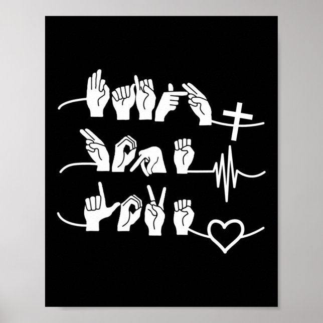 Faith Hope Liebe - Christliche Religion Herzschlag Poster (Vorne)