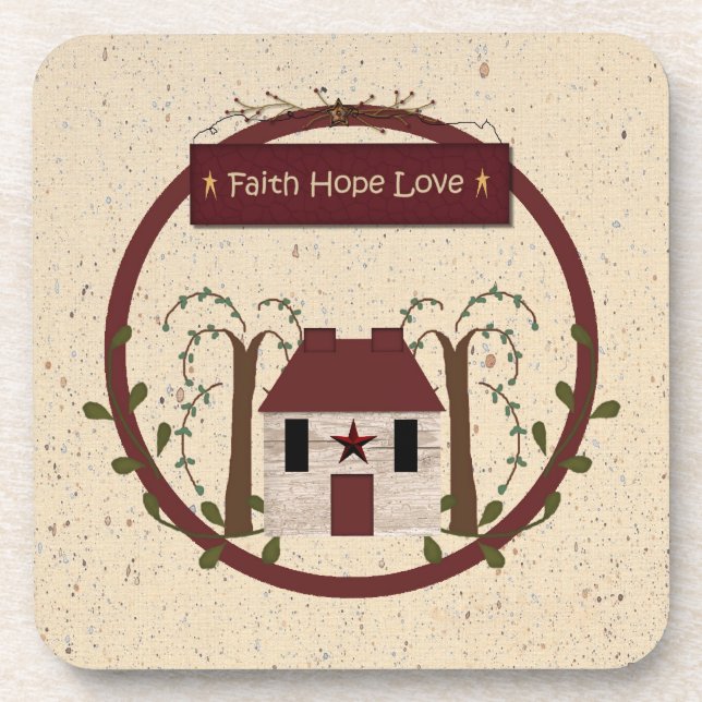 Faith Hope Liebe Cork Untersetzer (Vorderseite)