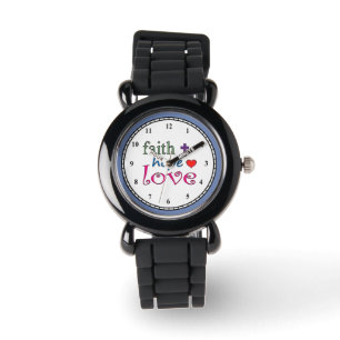 Faith Hope Liebe Cross Heart Armbanduhr