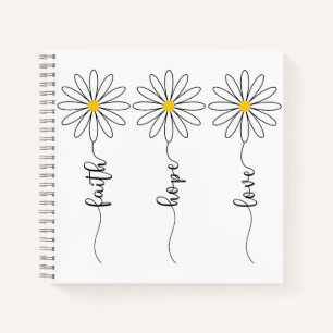 Faith Hope Liebe Daisies Journal Notizbuch
