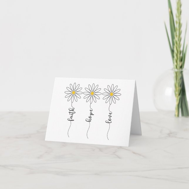 Faith Hope Liebe Daisies Karte (Vorderseite)