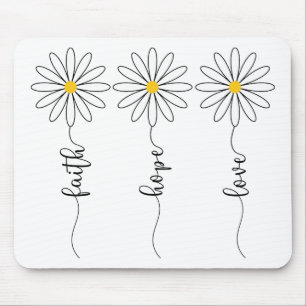 Faith Hope Liebe Daisies Mousepad