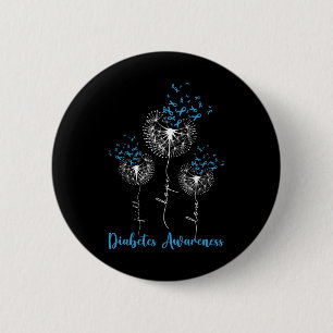 Faith Hope Liebe Dandelion Blume Diabetes Awarenes Button