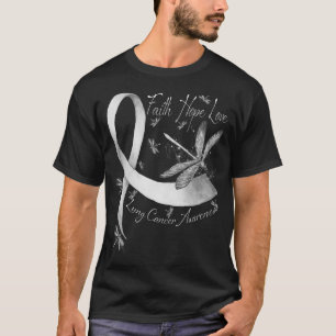 Faith Hope Liebe Dragonfly Lungenkrebs Bewusstsein T-Shirt